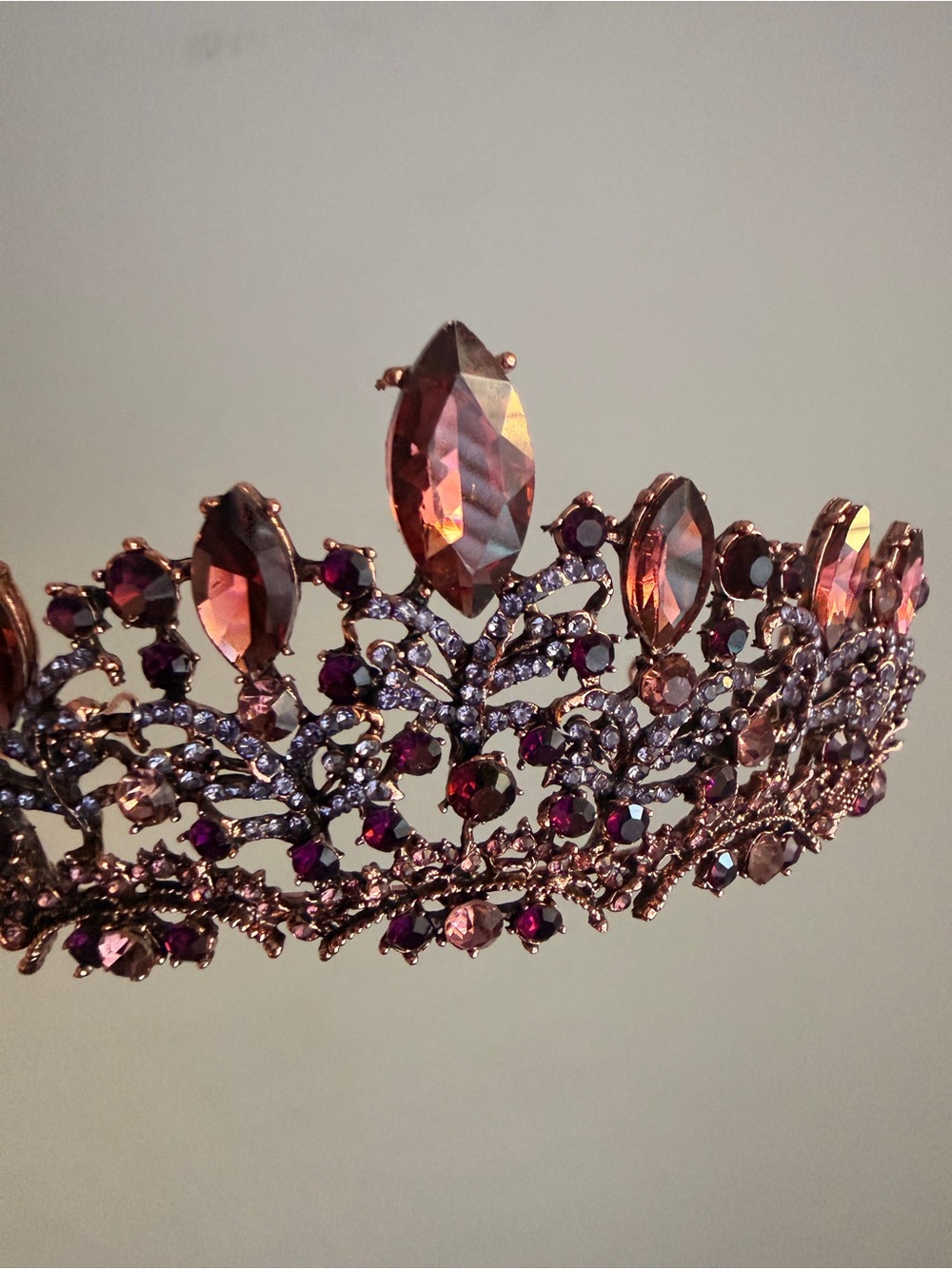Elegant Purple Crystal Tiara Headband - Unbranded - Picture 2 of 4